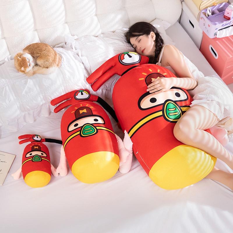 Simulation Fire Extinguisher Plush Toy Soft Red Pillows Nitrous Oxide Bottle Pillow Cushion Headrest Backrest for Home Decor