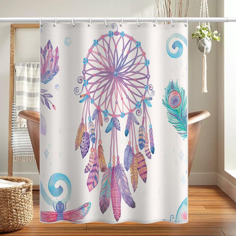 Bathroom Thickened Waterproof Curtain Mildew Proof Shower Curtain Shower Partition Curtain Shower Curtain Bathroom Curtain Free Perforation