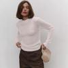 2025 Spring/Summer Women's European-American Mohair Crew Neck Semi-Transparent Knitted Sweater