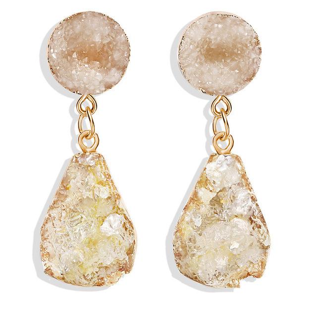 Retro cluster crystal stud earrings, candy-colored water drop earrings for women