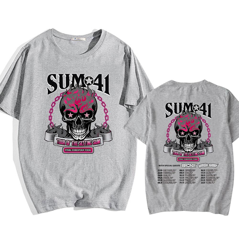 Tour of The Setting Sum Sum41 T-shirt Cotton Summer High Quality Mens Tshirts Round Neck Casual Hip Hop Gothic Tee-shirt Unisex