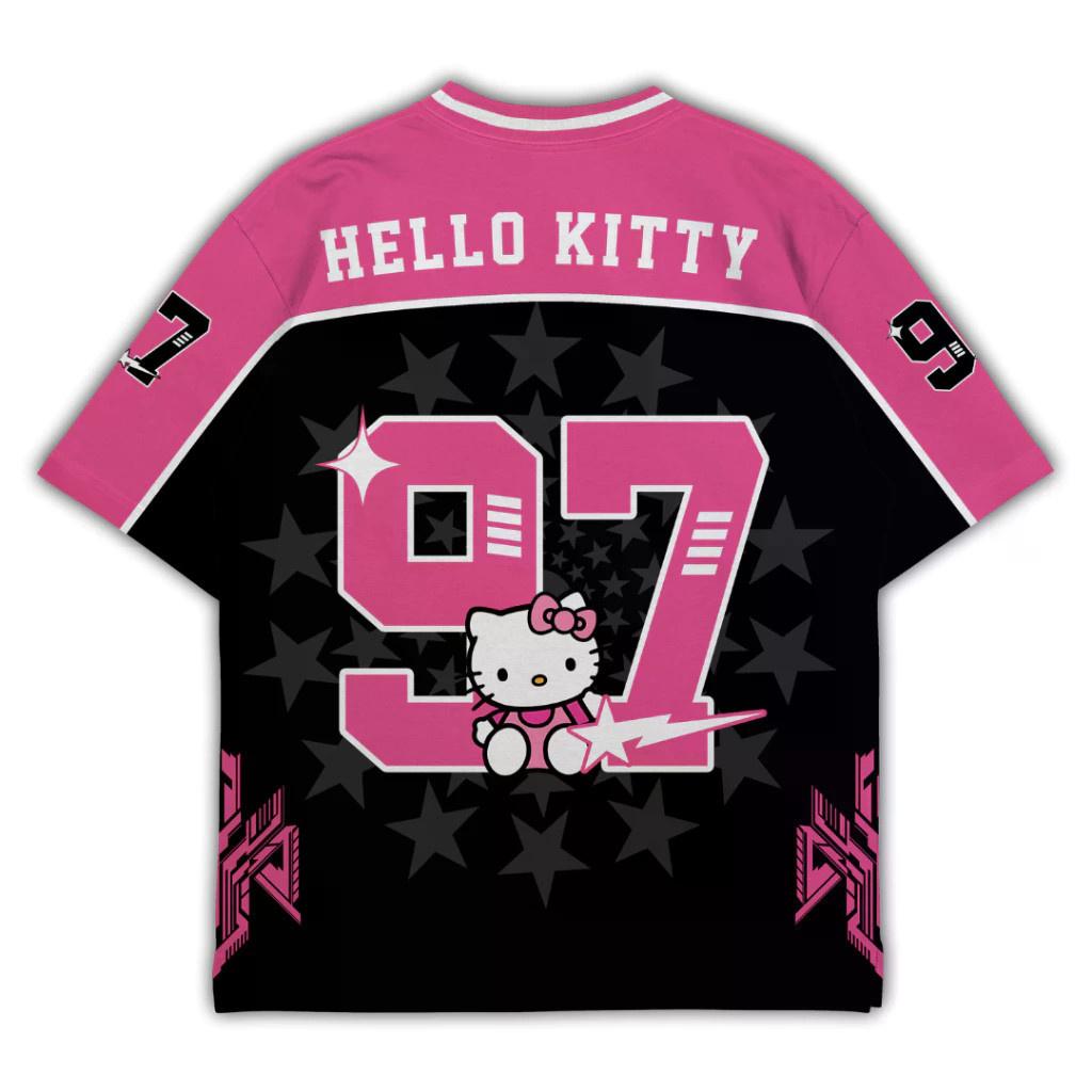 2026 Summer HelloCat 3D Print T-shirt, Y2K Aesthetic Cute Pink Black Star Fashion Casual Breathable Soft Unisex T-shirt