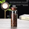 With Wood Lid Food Storage Jars Candy Dried Jars Household Organizer Coffee Beans Sealed Tank Transparent Glass Container