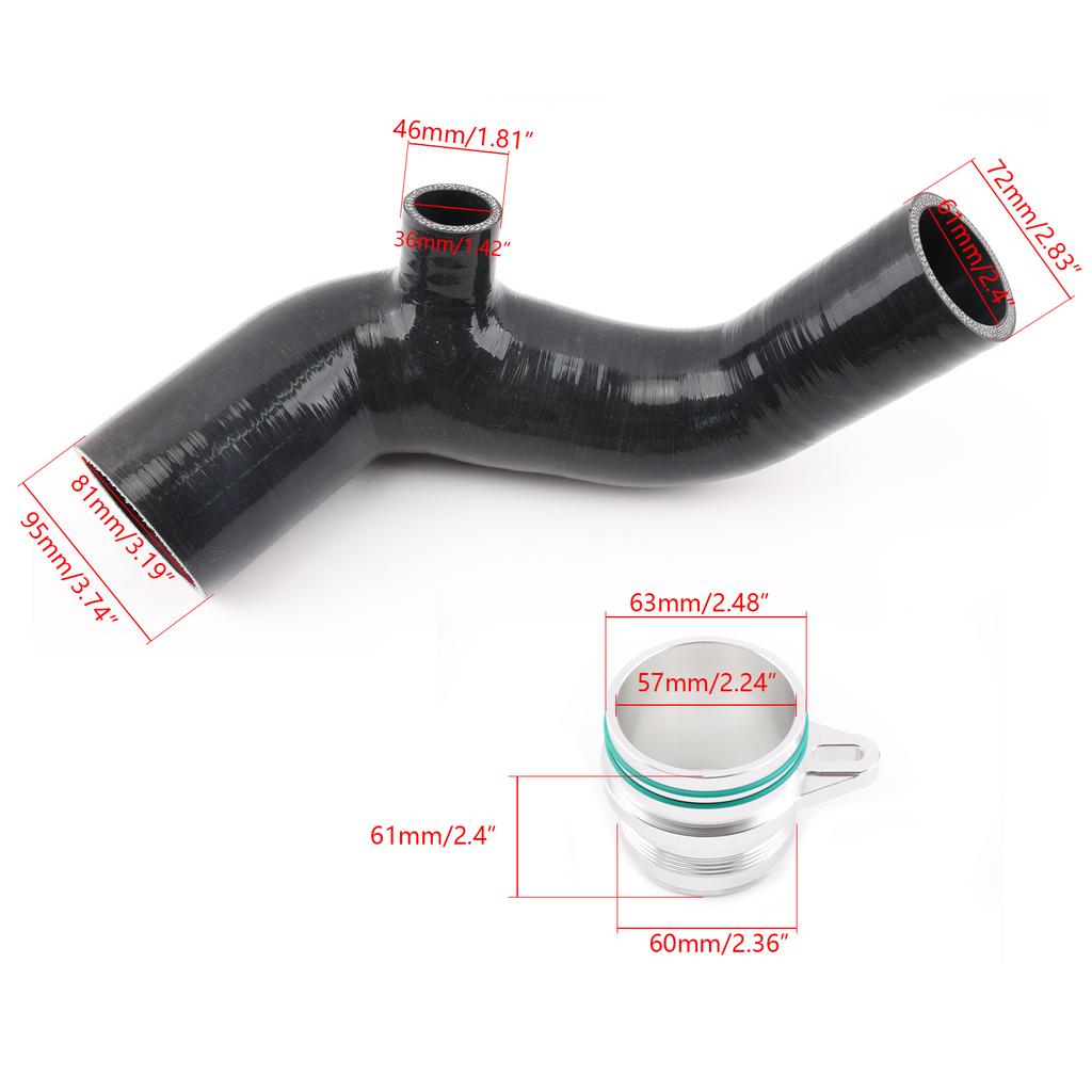 For BMW N55 3.0T hybrid models - Black turbo inlet boost pipe (improves air intake efficiency)