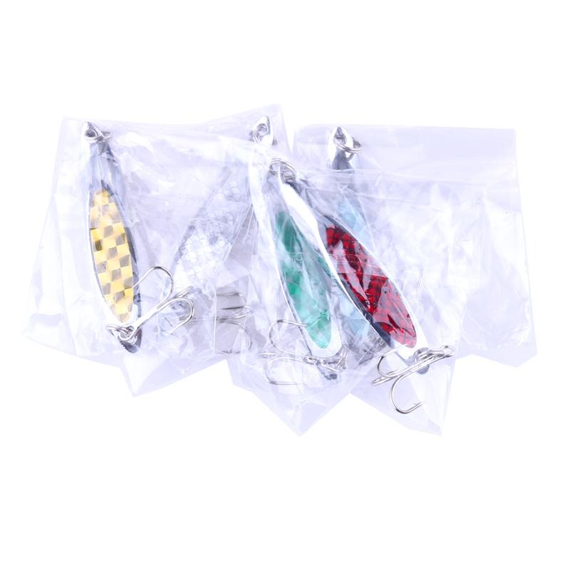 5PCS Metal Spinner Spoon Trout Fishing Lure Hard Bait Sequins Artificial Bait Spinner Fishing Lure