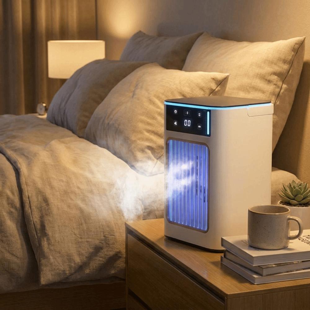 Gentle Cool Airflow Multifunctional Desktop Cooling Fan Fine Mist Humidifier Fan Hot Weather