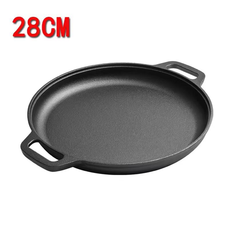 ZISIZ 28cm Cast Iron Flat Griddle Pan