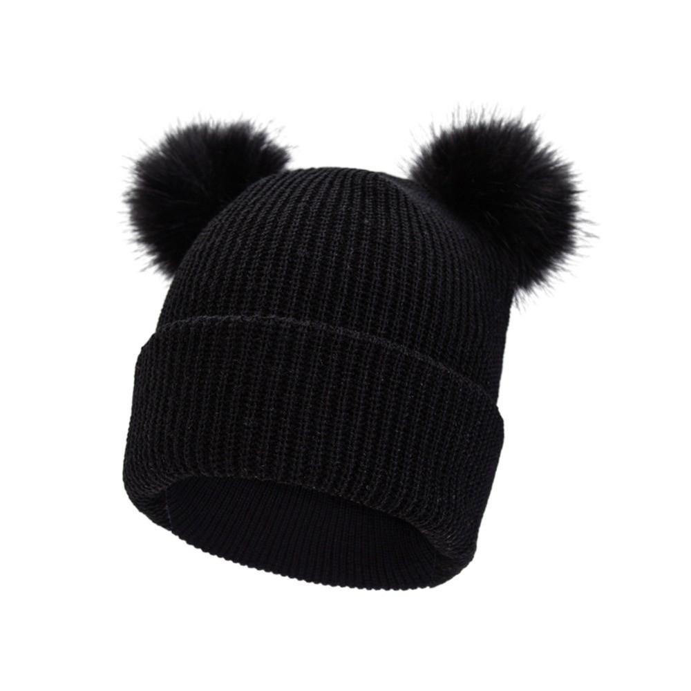 Solid Color Baby Knit Hat Pullover Style Newborn Turban Cap Infant Bonnet  Hospital Wear
