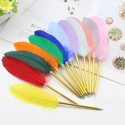Christmas Gift Novelty Stationery Black Feather Pen Signature Ballpoint Pens Writing Tool