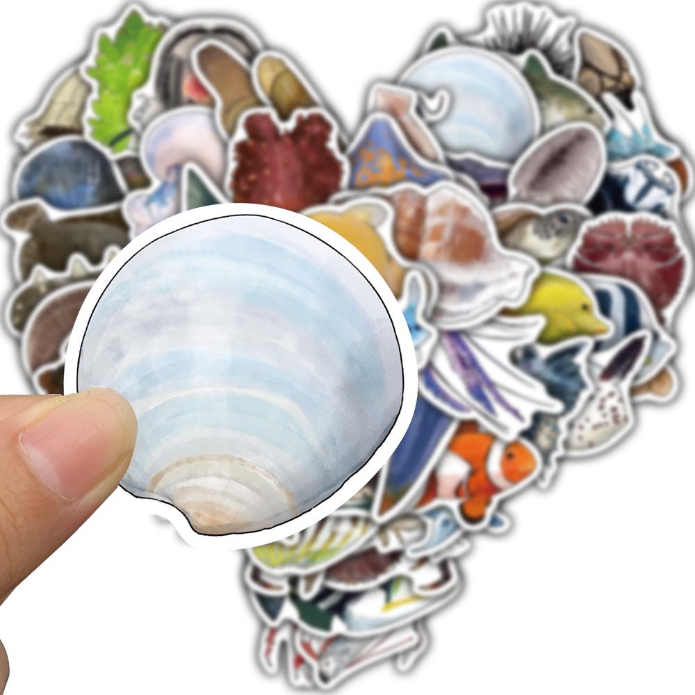 50/100PCS Deep Sea Animals Graffiti Stickers Landscaping Laptop Bicycle Skateboard Suitcase Guitar Phone Motorcycle Sticker