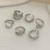 6Pcs/set Vintage Irregular Rings Set Geometric Metal Gold Silver Color Open Ring for Girls Women Men Goth Punk Couple Jewelry