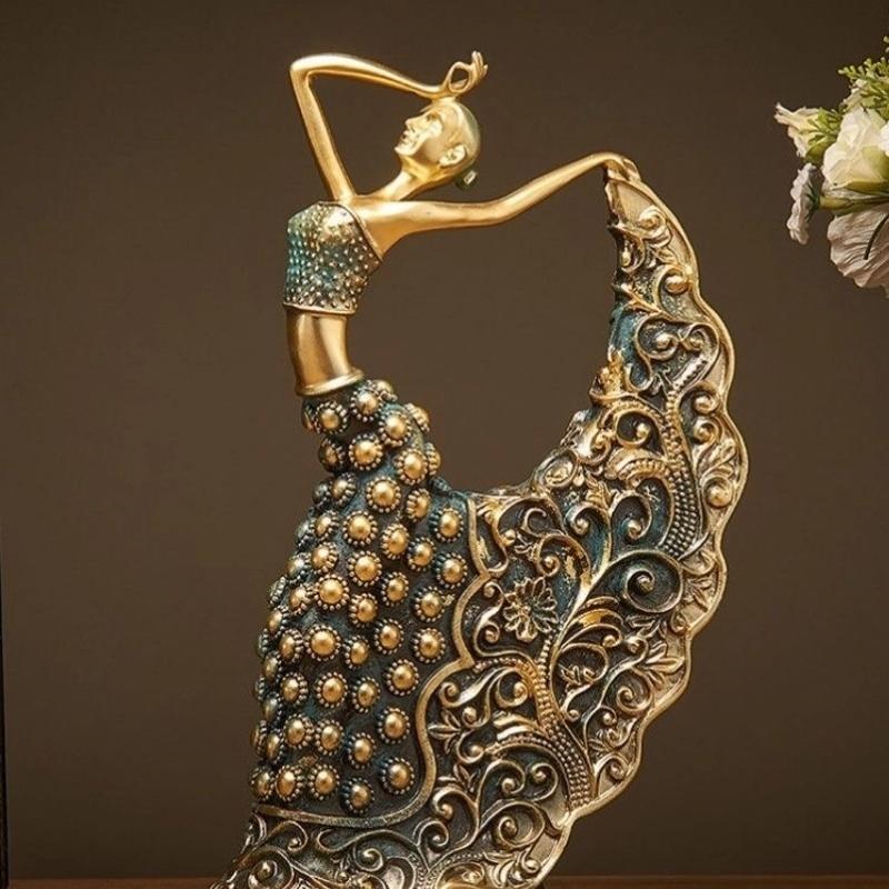Abstrakte Tanzender Pfau Harzfigur – Elegantes Wohnzimmer Heimdeko Ornament