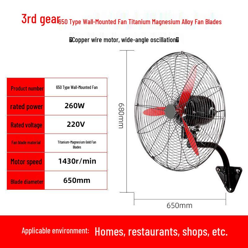 Ventilatore a Tromba Oscillante da Parete Industriale - Potente Ventilatore Elettrico da Pavimento per Cantieri