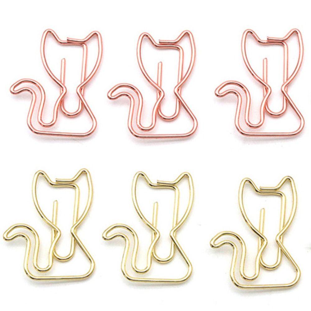 10pcs Cat Shaped Metal Paperclip Cartoon Paper Decorative Clip Paper Clips  Paper