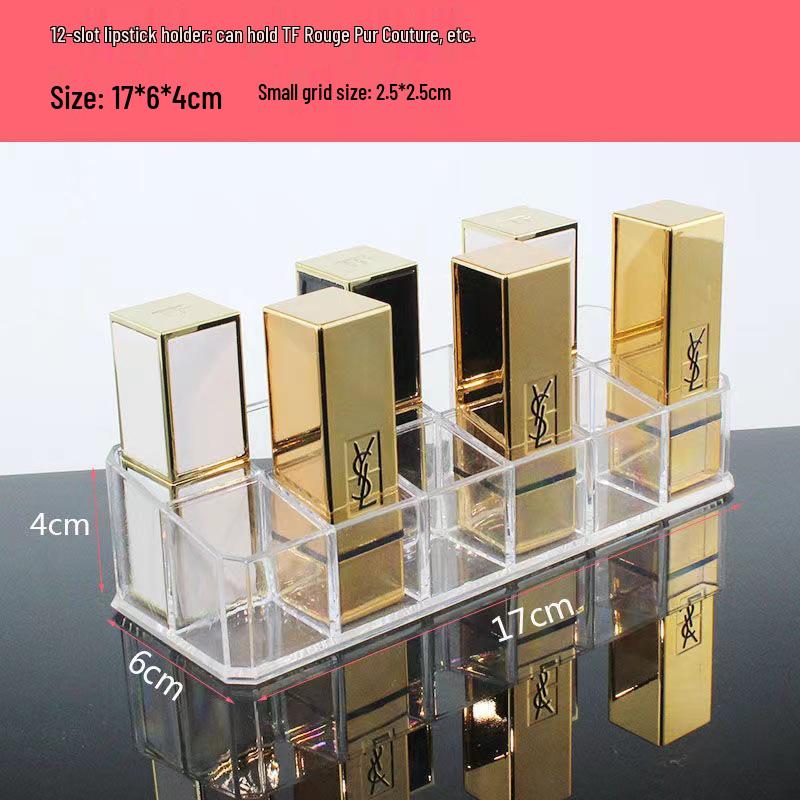 

36-Grid Diamond Pattern Transparent Lipstick Holder - Dustproof and Stylish Storage Box Lipstick Holder