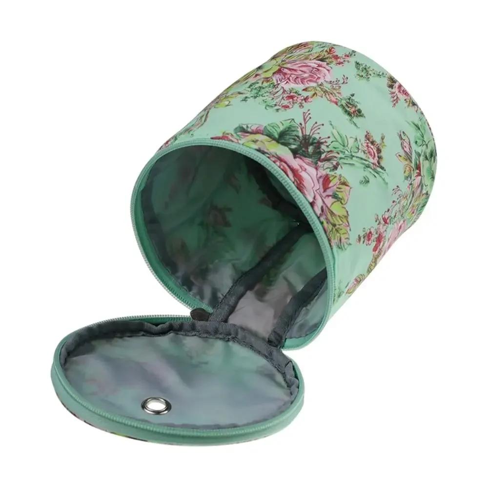 Borsa porta gomitoli rotonda per lana da maglia, organizer per sacchetti di lana, uncinetto, aghi da cucito, borsa a mano, attrezzi per tessitura, accessori, ciotola, borse per artigianato, tote