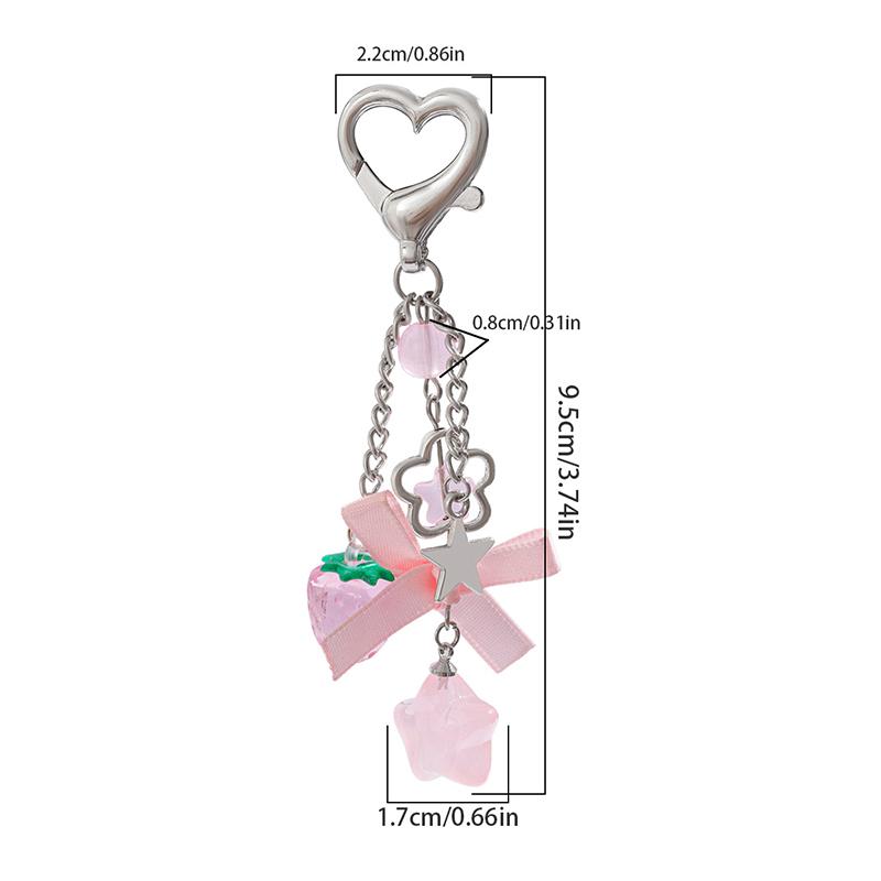 

Милый мультфильм клубника бант звезда брелок кулон телефон шарм для женщин девочек рюкзак украшения аксессуары подарки