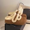 White Deer Velvet Retro Birkenstocks To Keep Warm In Autumn and Winter, Pregnant Women Wearing Bag Heads and Wool Cotton Tows