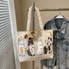 New Portable Cartoon Canvas Bag Cat Large Capacity Casual Handbag Reusable Women Versatile Shoulder Bags