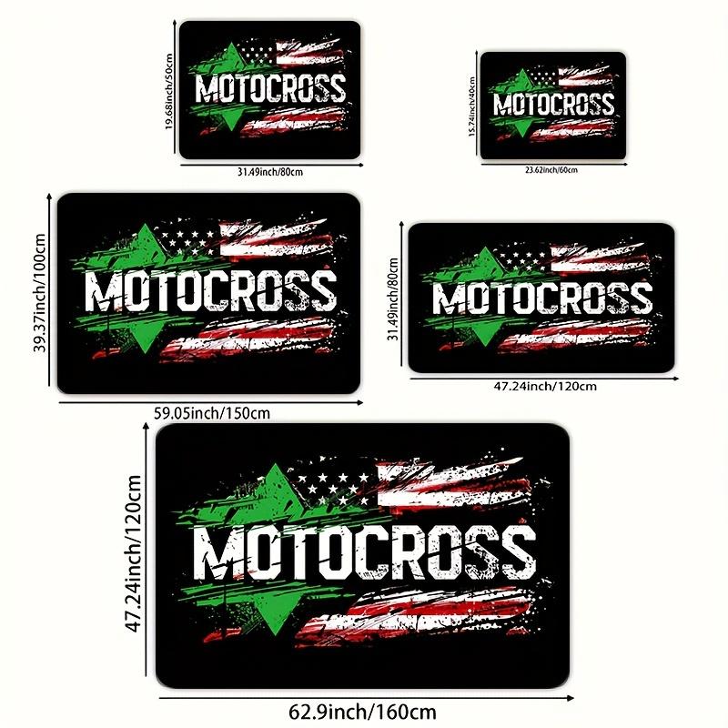 Motocross Teppich - Vielseitige maschinenwaschbare Polyestermatte für Spielzimmer Wohnzimmer Schlafzimmer Küche Eingangsbereich Badezimmer Dekoration