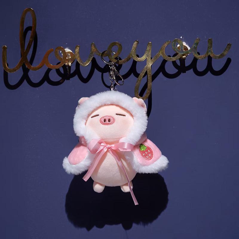 Liebliche mollige Schweinchen Plüschtiere Weich kuschelig Cartoon Rosa Schweinchen Puppe Warmes Kuscheltier Puppe Lustiger Schlüsselanhänger Taschen Aufhängedekor