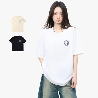 Cotton Short-sleeved Summer Casual Multicoloured Tops Black and White T-shirt Loose Thin Inside The Bottoming Shirt Men and Women Short-sleeved Tops