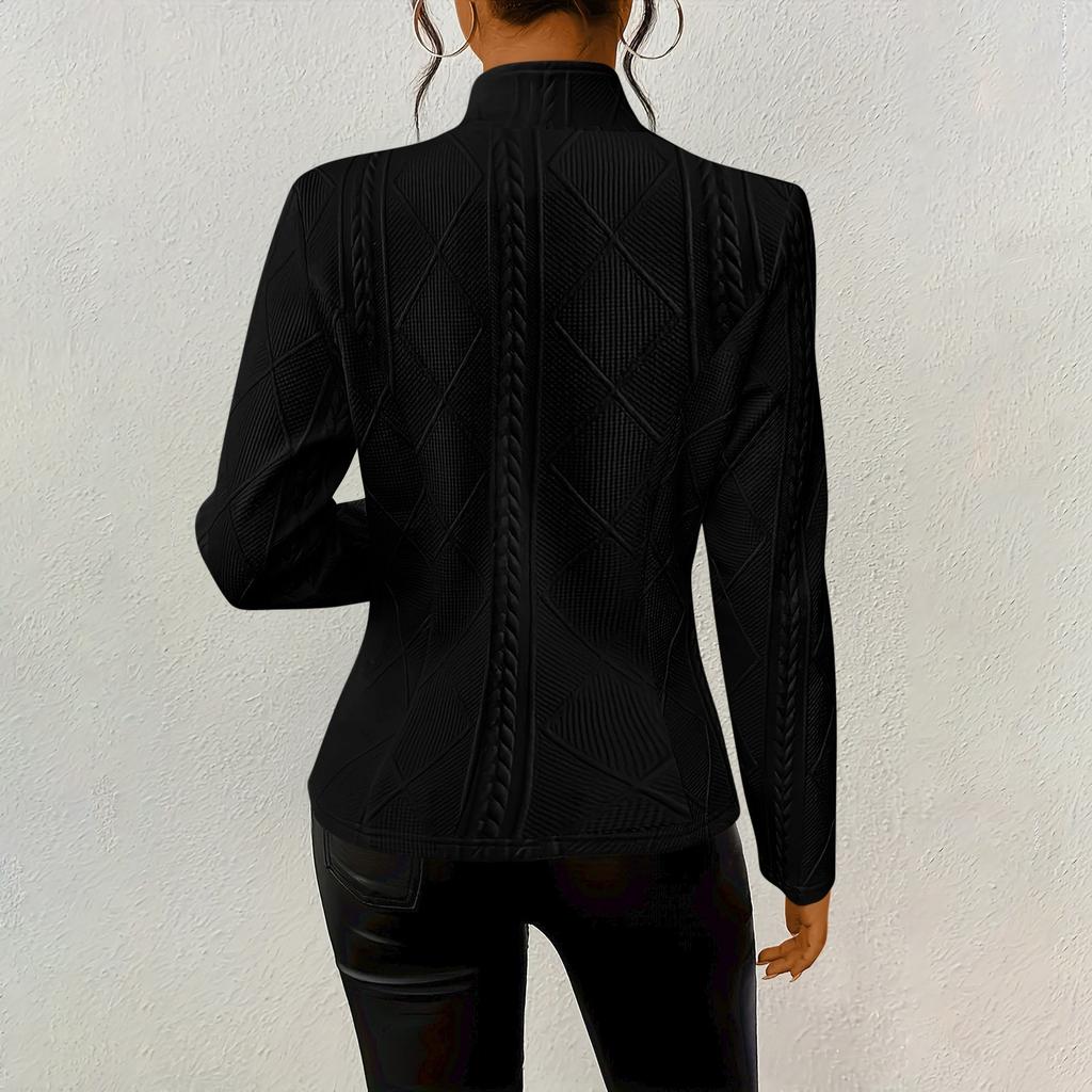 Women's Fashion Solid Color Long Sleeve Button Short Cardigan Coat