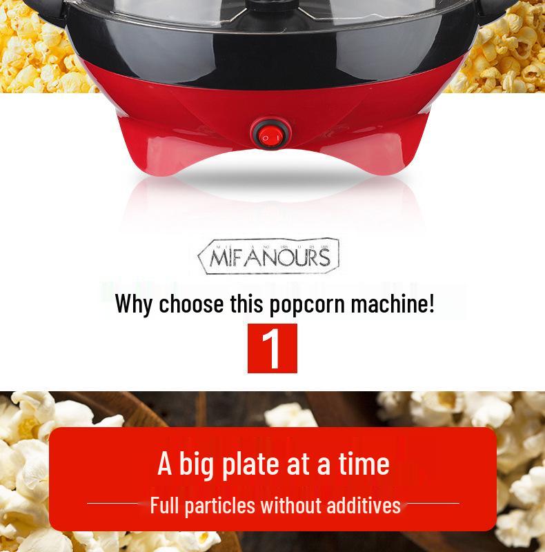 Red Compact Electric Children's Home Popcorn Maker RH906 - Oil & Sugar Compatible