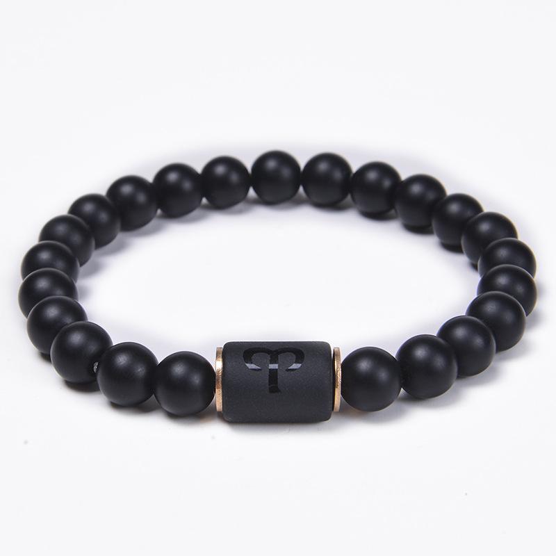 JYL TS Bracelet Zodiac  Matte Beaded Couple Style Strengthens Affection & Luck Aries-Aries