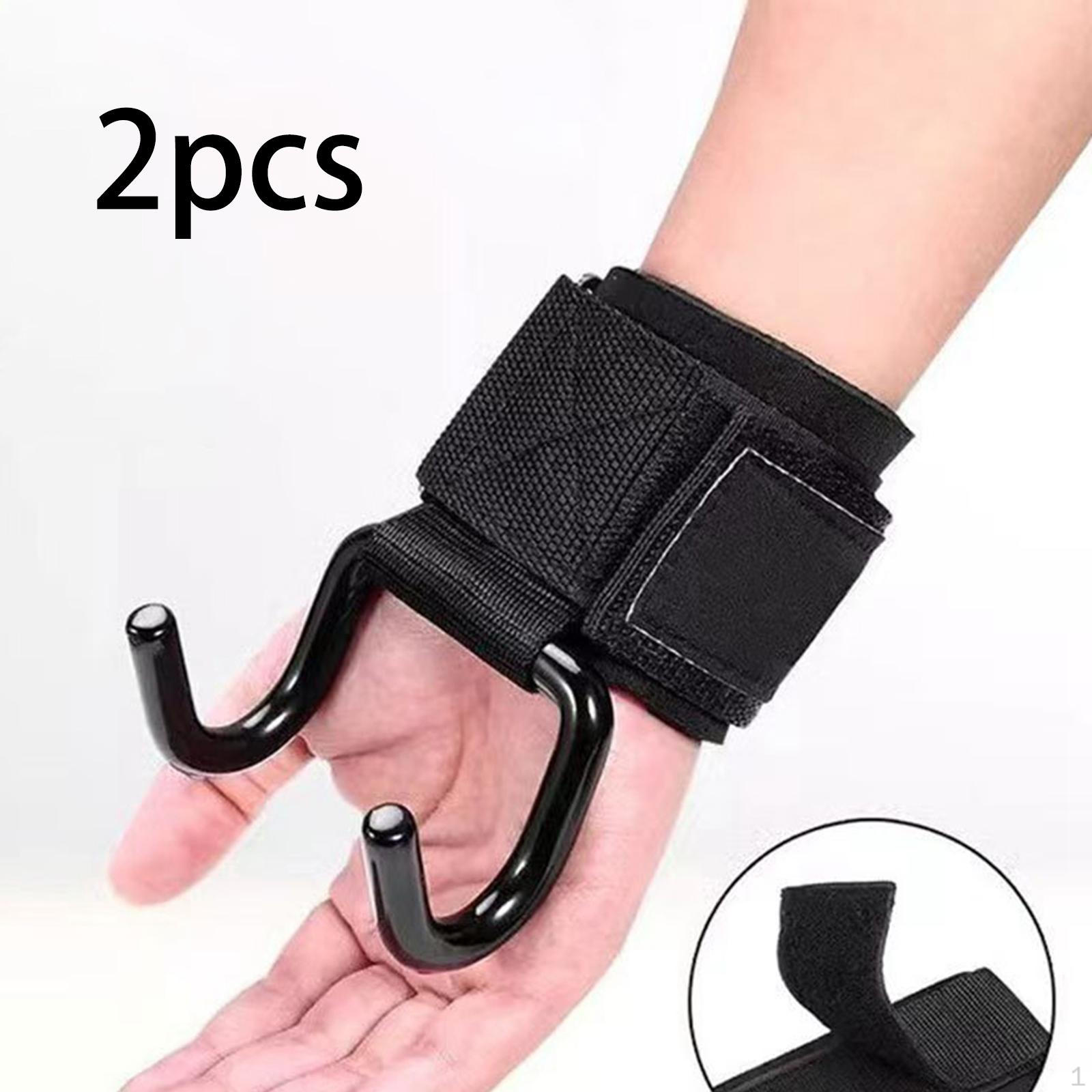 2 Pieces Weight Lifting Hooks Gym Wrist Strap Hook Versatile Grip Weightlifting for