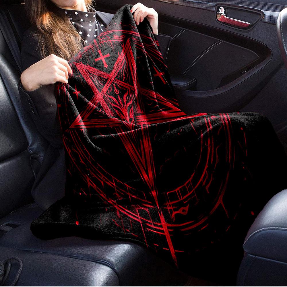 1pc Occultism,Symbolism,Esoteric Print Flannel Blanket Suitable for All Seasons, Perfect for Home, Travel, or Camping  26