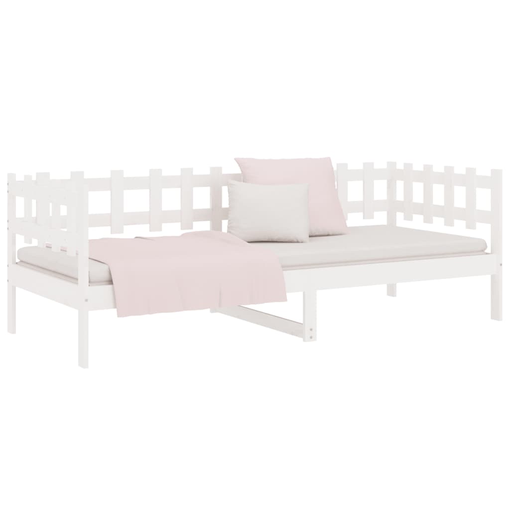 Daybed without Mattress White 90 x 190 cm Solid Pine Wood