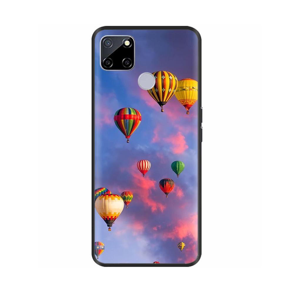 For Realme C25 Case C25s Soft Cute Cover for OPPO Realme C25Y C21Y Silicone Black TPU Phone Case For OPPO Realme C21 Flower Capa