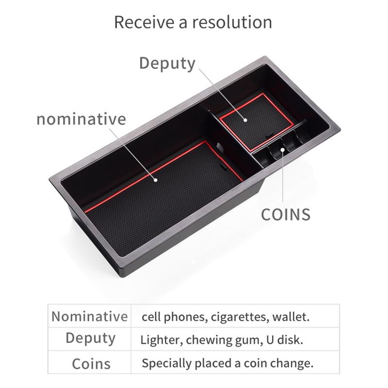 Secondary Storage Box for Toyota Prius XW50 2016 2017 2018 Center Console Organizer Tray Car Central Armrest Styling