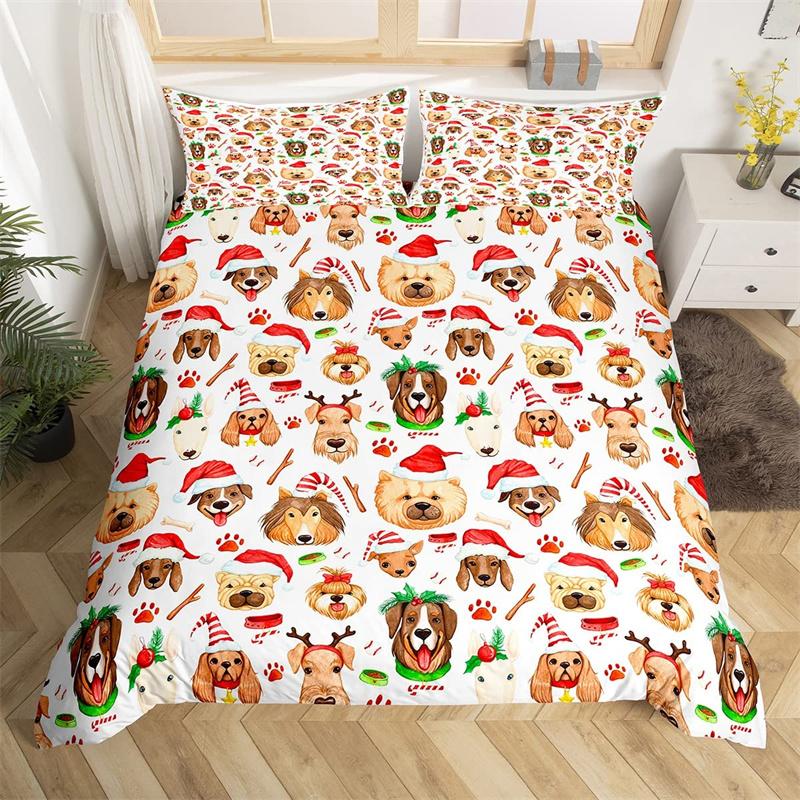 Christmas Duvet Cover Boys Christmas Gingerbread Man Bedding Set Microfiber New Year Quilt Cover Set Xmas Theme Bedspread Cover