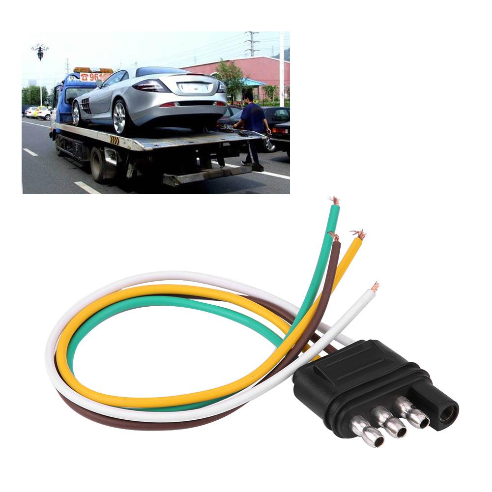4 Pins Trailer Plug Wiring Connector Towing Light Plug Socket Kit TM8010