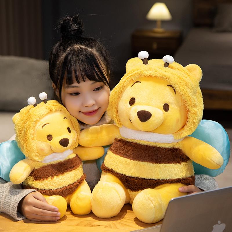 25-50cm Cute Winnie the Pooh Cosplay Bee Plush Toy Very Soft Stuffed Anime Doll Kawaii Cuddly Bear Plushies Birthday Gifts