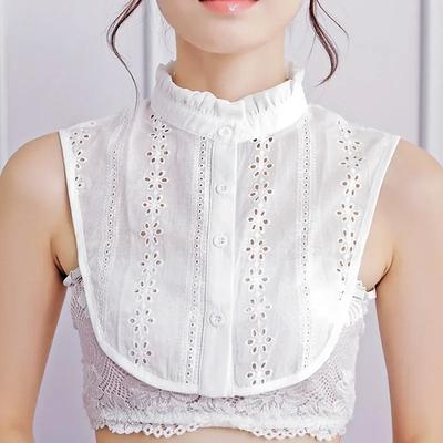High-end Jacquard Faux Collar Women's Versatile Decorative Stand Collar Pure Cotton Simple Lapel Faux For Various Occasions