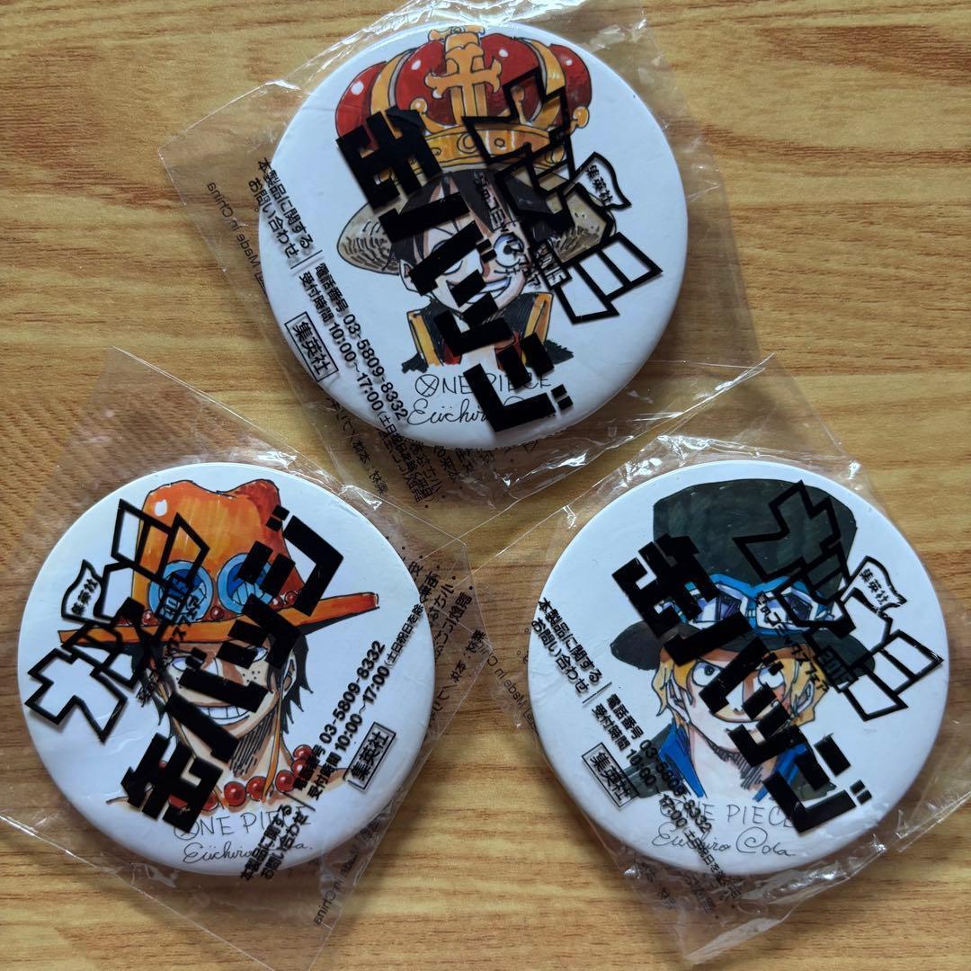 ONE PIECE Natsucomi 2015 Shueisha Can Badge 3 Brothers Set