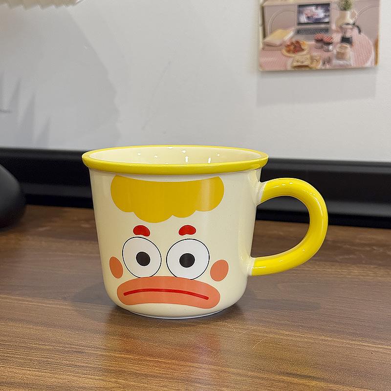 

Cute Cute Clown Mug Creative Funny Cup Ceramic Spoon Couple Straw Water Cup Birthday Gift 350ML