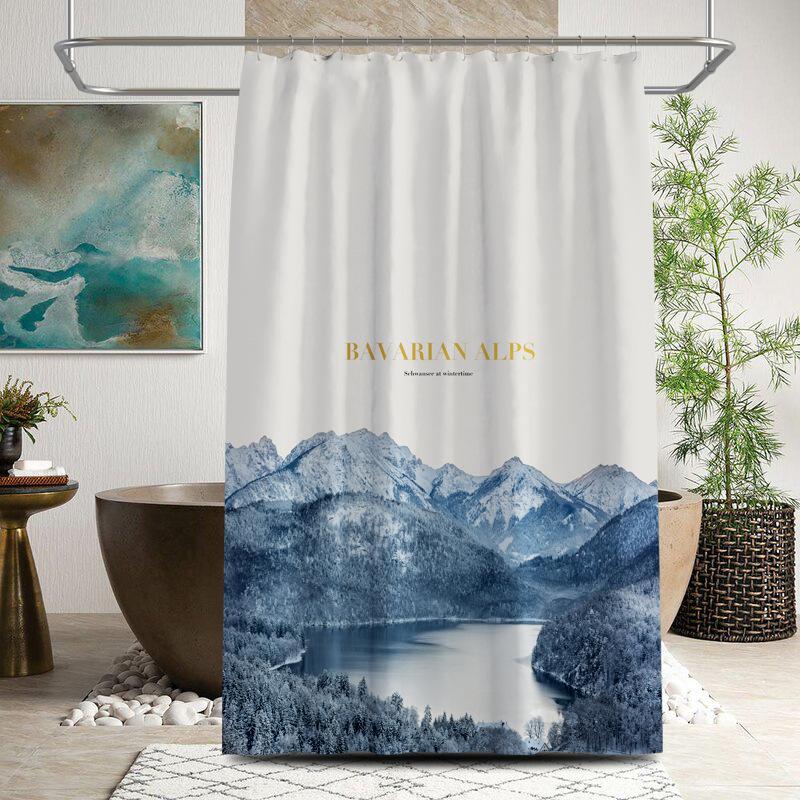 Bad Fortykket Vanntett Gardin Muggsikker dusjforheng Dusj Skillevegger Gardin Dusjgardin Baderomsgardin Fri perforering