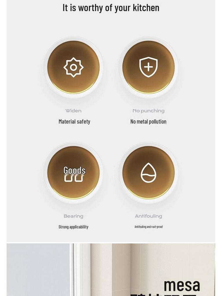 Wall-Mounted Kitchen Towel & Seasoning Rack - Punch-Free, Multifunctional Sink Organizer