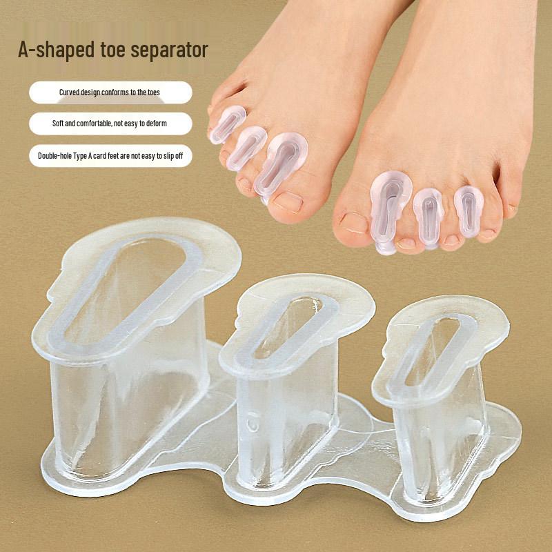 

Double-Hole A-Shaped Transparent Toe Separator for Bunions and Overlapping Toes, Cuttable Big Toe Corrector One Size прозорий