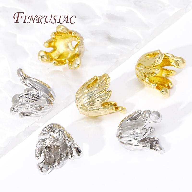 Large Beads Caps Tassel Caps 18K Gold Plated Brass Flower Caps DIY Jewelry Making Earrings Accessories For Women