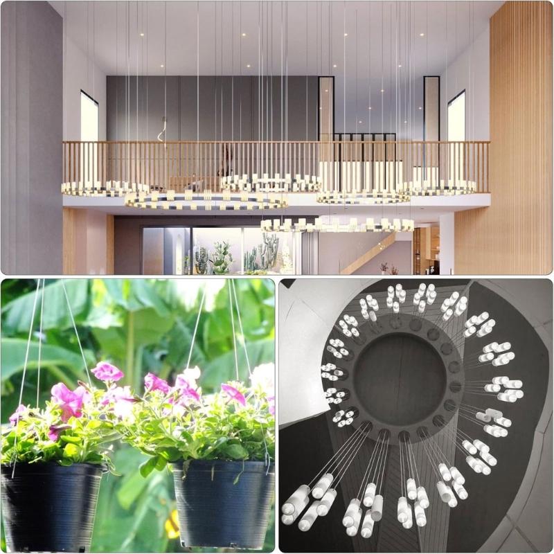 4pcs Adjustable Rope Suspension Set for LED Panel and Ceiling Fixtures with Steel Wire Hanging Solution Daily Use