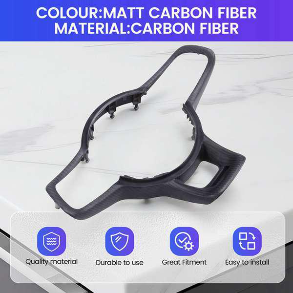 Dry Carbon Fiber Steering Wheel Trim for Volkswagen Golf 7 MK7, Passat B8, Tiguan MK2