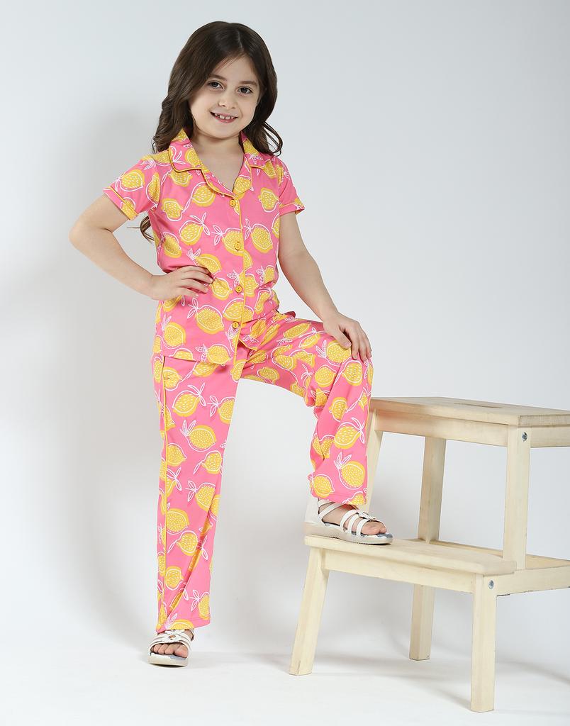 MONTE CARLO Girls Printed Collar Neck Lower Set
