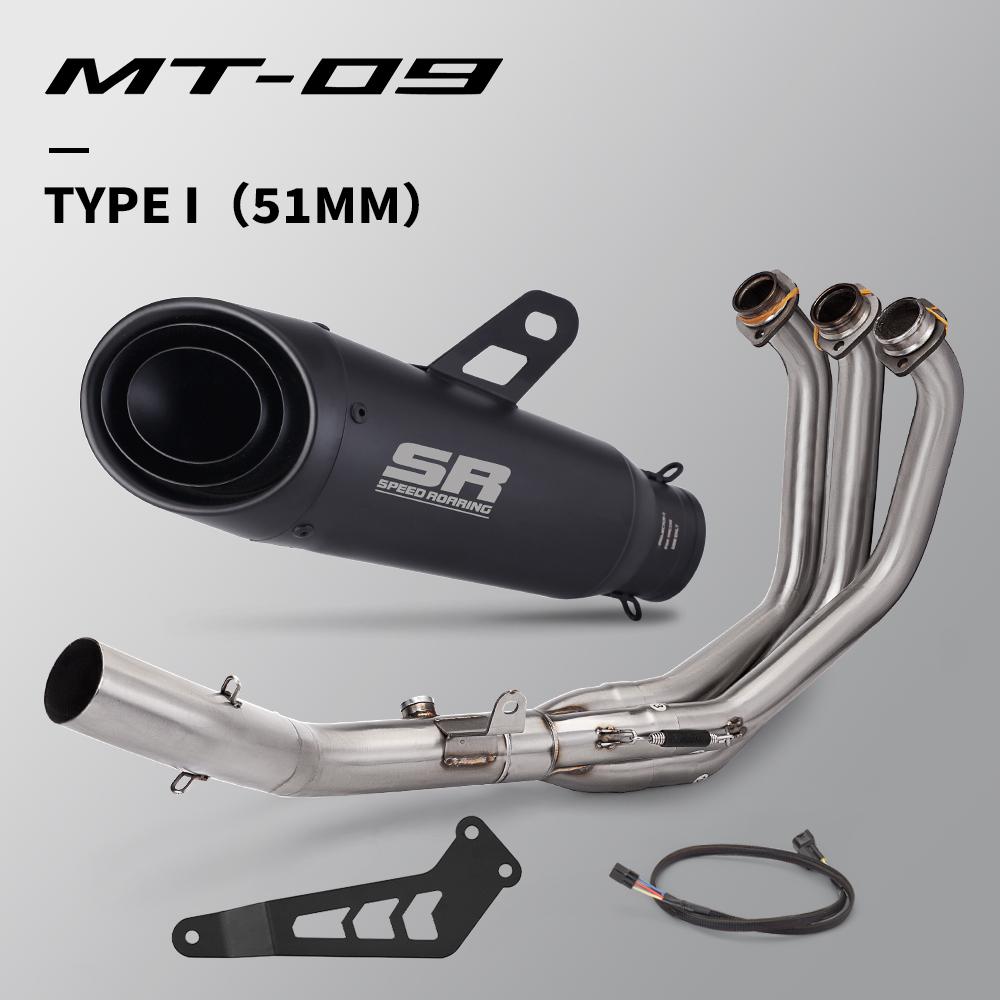 Motorcycle Exhaust Escape Slip On For MT09 MT-09 Tracer 9 900 GT XSR900 2020-2023 Front Link Pipe 51mm Muffler
