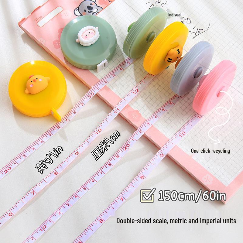 Cartoon Mini Retractable Tape Measure - Portable and Soft for Clothes and Body Measurements