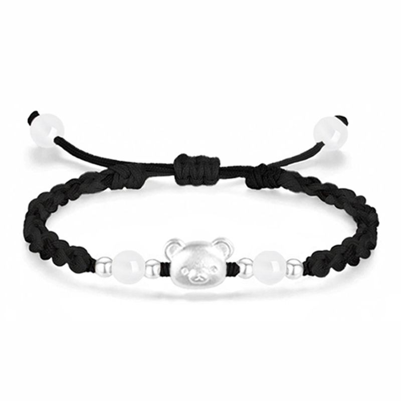 

Shk156 Милый браслет с медведем из сосны, нишевый стиль, универсальный и милый дизайн, стиль инс, романтические парные браслеты Cute bear bracelet (black) no gift box